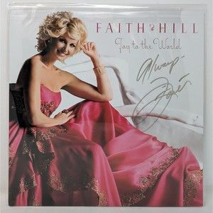 AUTOGRAPHED Faith Hill Joy To The World Christmas Pink Vinyl LP SIGNED In Hand